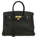 Hermes Birkin Handbag Taurillon Clemence Black Leather Handbag ( )