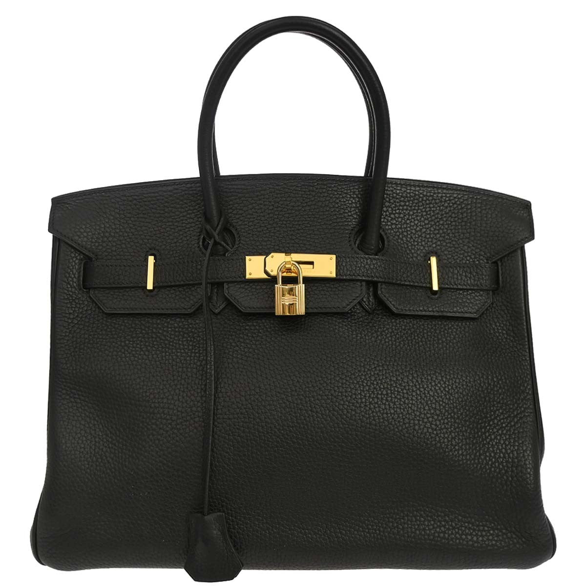 Hermes Birkin Handbag Taurillon Clemence Black Leather Handbag ( )