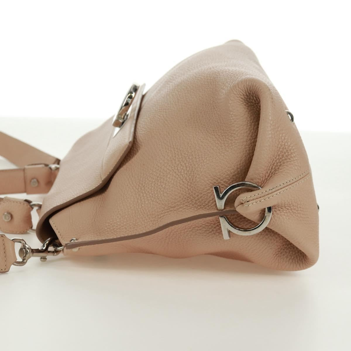 Salvatore Ferragamo Sofia Satchel Grainy Leather Beige Leather Handbag (Authentic  )