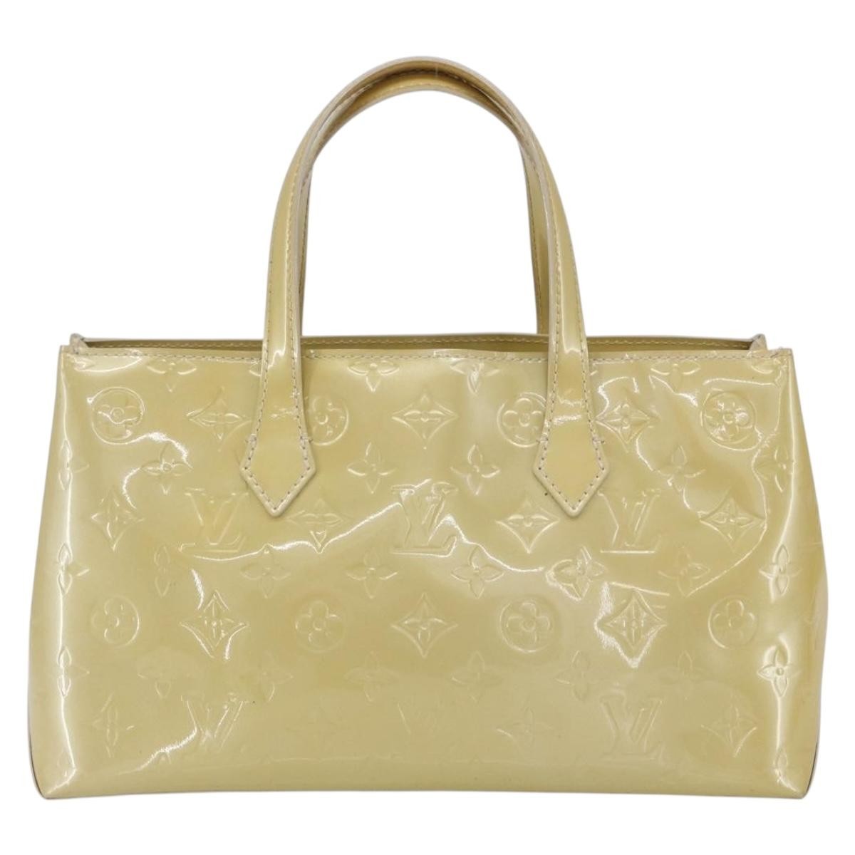 Louis Vuitton Wilshire Handbag Monogram Vernis Beige Patent_Leather Handbag (Authentic  )