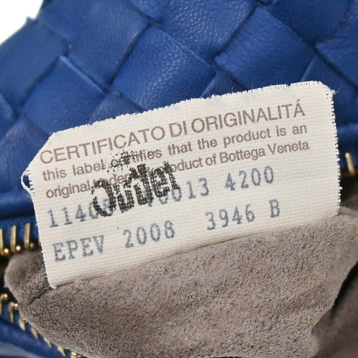 Bottega Veneta Intrecciato Handbag Leather Blue Leather Handbag ( )