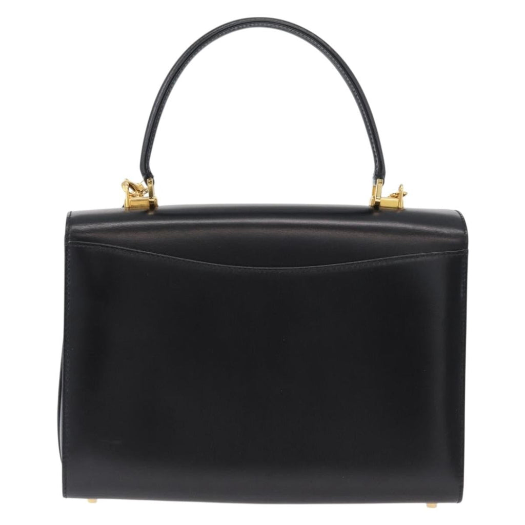 Bally Handbag Leather Black Leather Handbag (Authentic  )