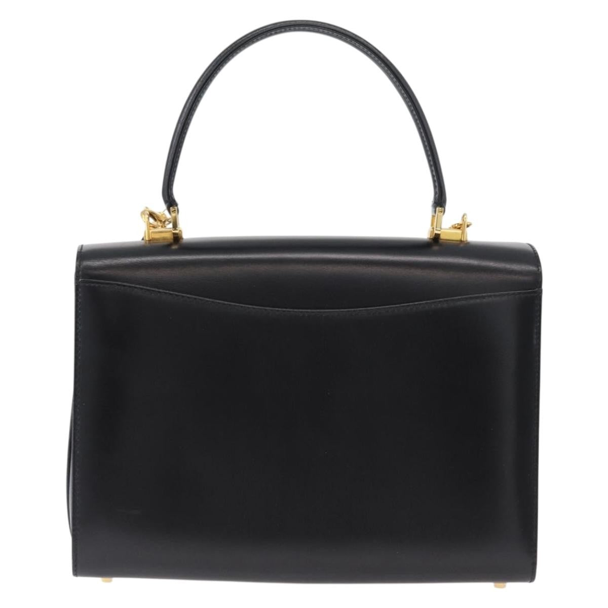 Bally Handbag Leather Black Leather Handbag (Authentic  )
