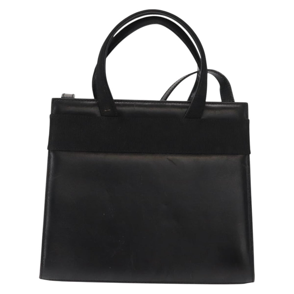 Salvatore Ferragamo Convertible Vara Bow Tote Leather Black Leather Handbag (Authentic  )