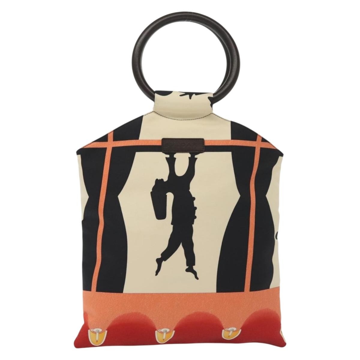 Bvlgari Handbag Canvas Beige Canvas Handbag (Authentic  )