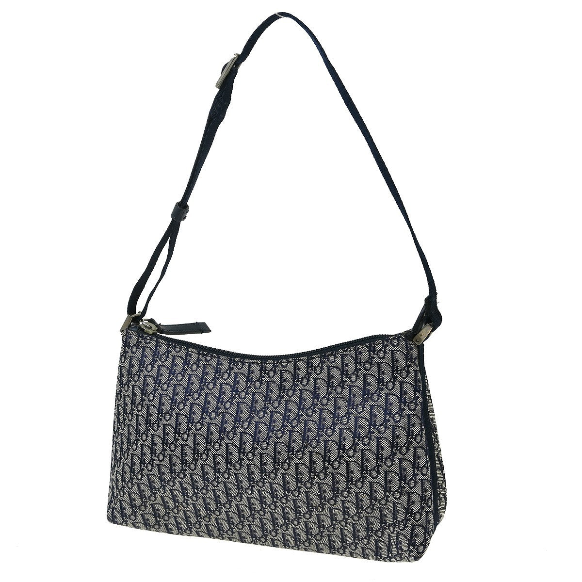 Christian Dior Vintage Trotter Handbag Canvas Blue Canvas Handbag ( )