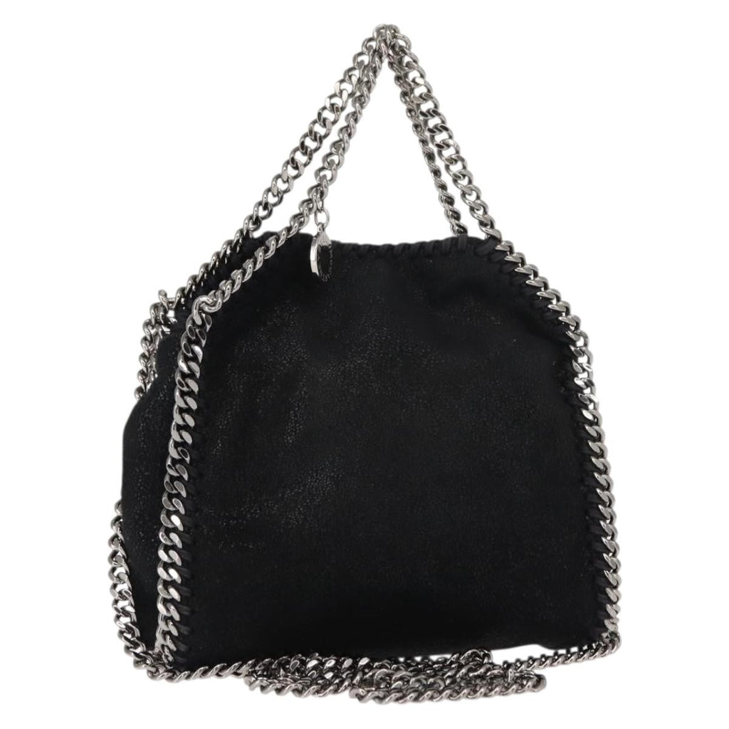 Stella Mccartney Falabella Fold Over Bag Shaggy Deer Black Suede Handbag (Authentic  )