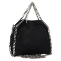 Stella Mccartney Falabella Fold Over Bag Shaggy Deer Black Suede Handbag (Authentic  )