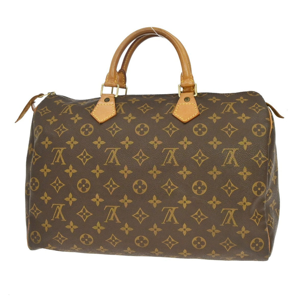 Louis Vuitton Speedy Handbag Monogram Canvas Brown Canvas Handbag ( )