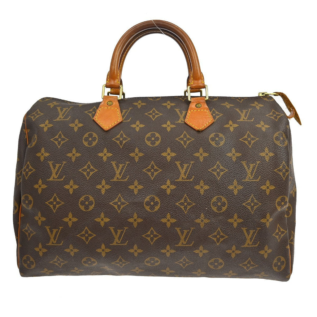 Louis Vuitton Speedy Handbag Monogram Canvas Brown Canvas Handbag ( )