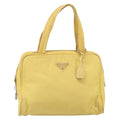 Prada Zip Around Tote Tessuto Yellow Nylon Handbag (Authentic  )