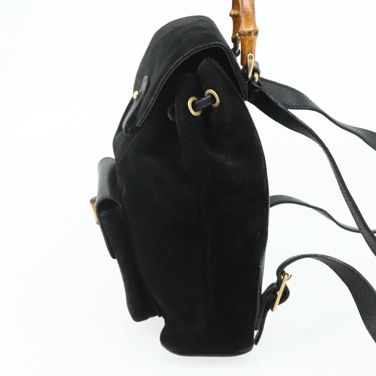 Gucci Gucci Bamboo Backpack Daim Black Suede Backpack Bag ( )