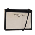 Balenciaga Navy Pochette Canvas And Leather White Canvas Bag (Authentic  )