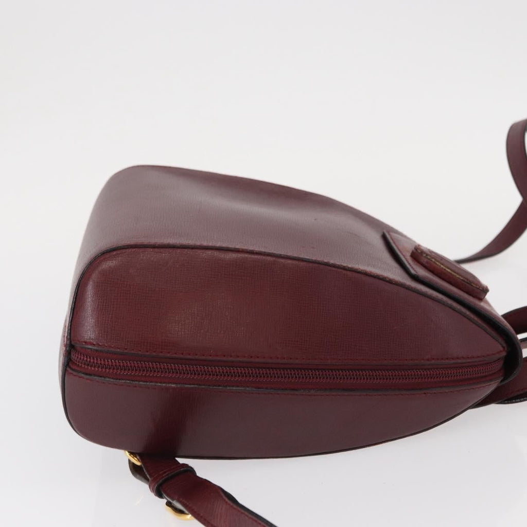 Cartier Happy Birthday Backpack Leather Burgundy Leather Backpack Bag (Authentic  )