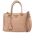 Prada Zipped Tote Leather Pink Leather Handbag ( )