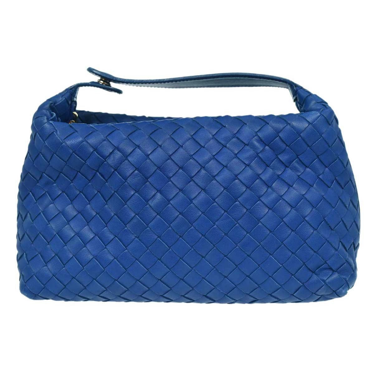 Bottega Veneta Intrecciato Handbag Leather Blue Leather Handbag ( )