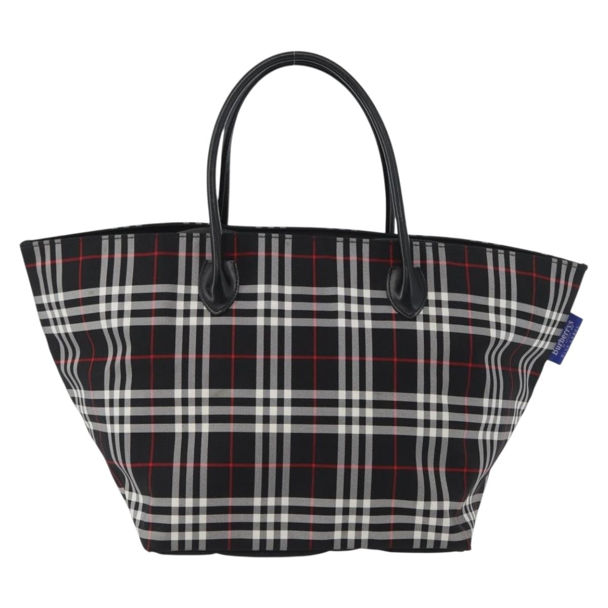Burberry Nova Check Handbag Nylon Black Nylon Handbag (Authentic  )