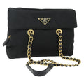 Prada Re-Edition 1995 Chain Tote Quilted Re-Nylon Black Nylon Handbag ( )