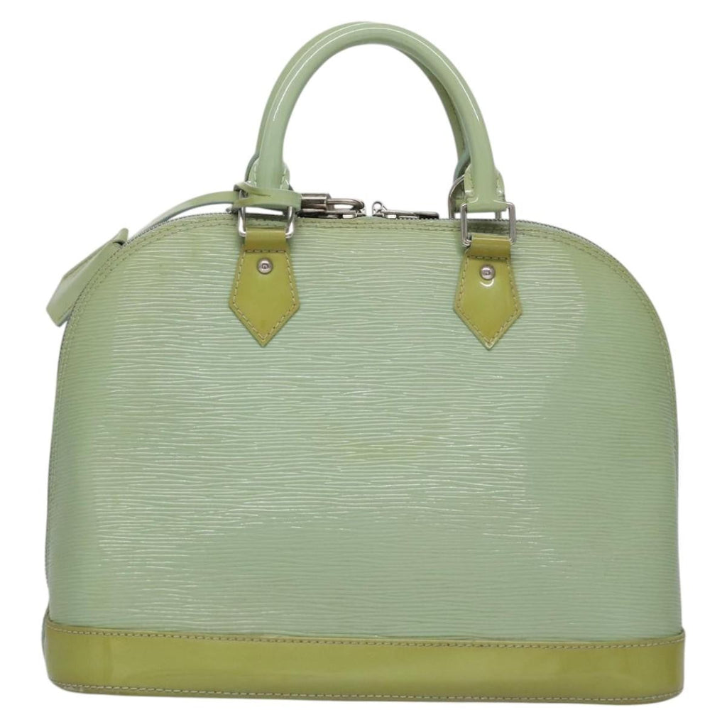Louis Vuitton Alma Handbag Electric Epi Leather Green Patent_Leather Handbag (Authentic  )