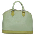 Louis Vuitton Alma Handbag Electric Epi Leather Green Patent_Leather Handbag (Authentic  )