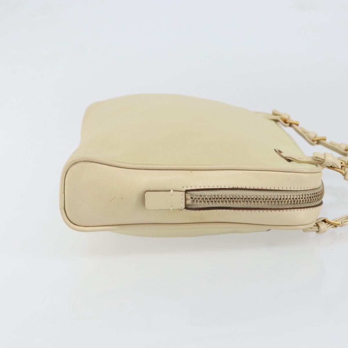Prada Vintage Handbag Tessuto Beige Nylon Handbag (Authentic  )