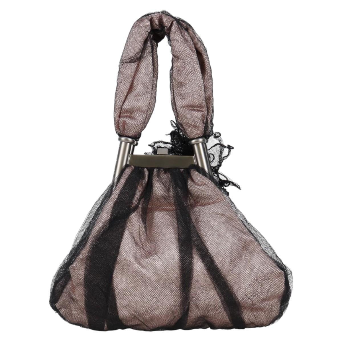 Chanel Drawstring Bucket Bag Chevron Patchwork Canvas Pink Nylon Bag (Authentic  )
