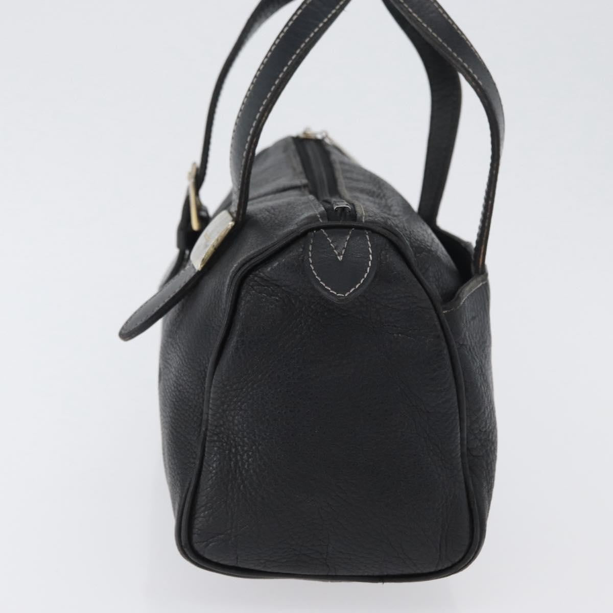 Burberry Vintage Handbag Leather Black Leather Handbag (Authentic  )