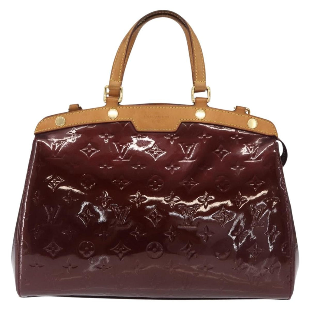 Louis Vuitton Brea Handbag Monogram Vernis Burgundy Patent_Leather Handbag (Authentic  )