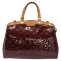 Louis Vuitton Brea Handbag Monogram Vernis Burgundy Patent_Leather Handbag (Authentic  )