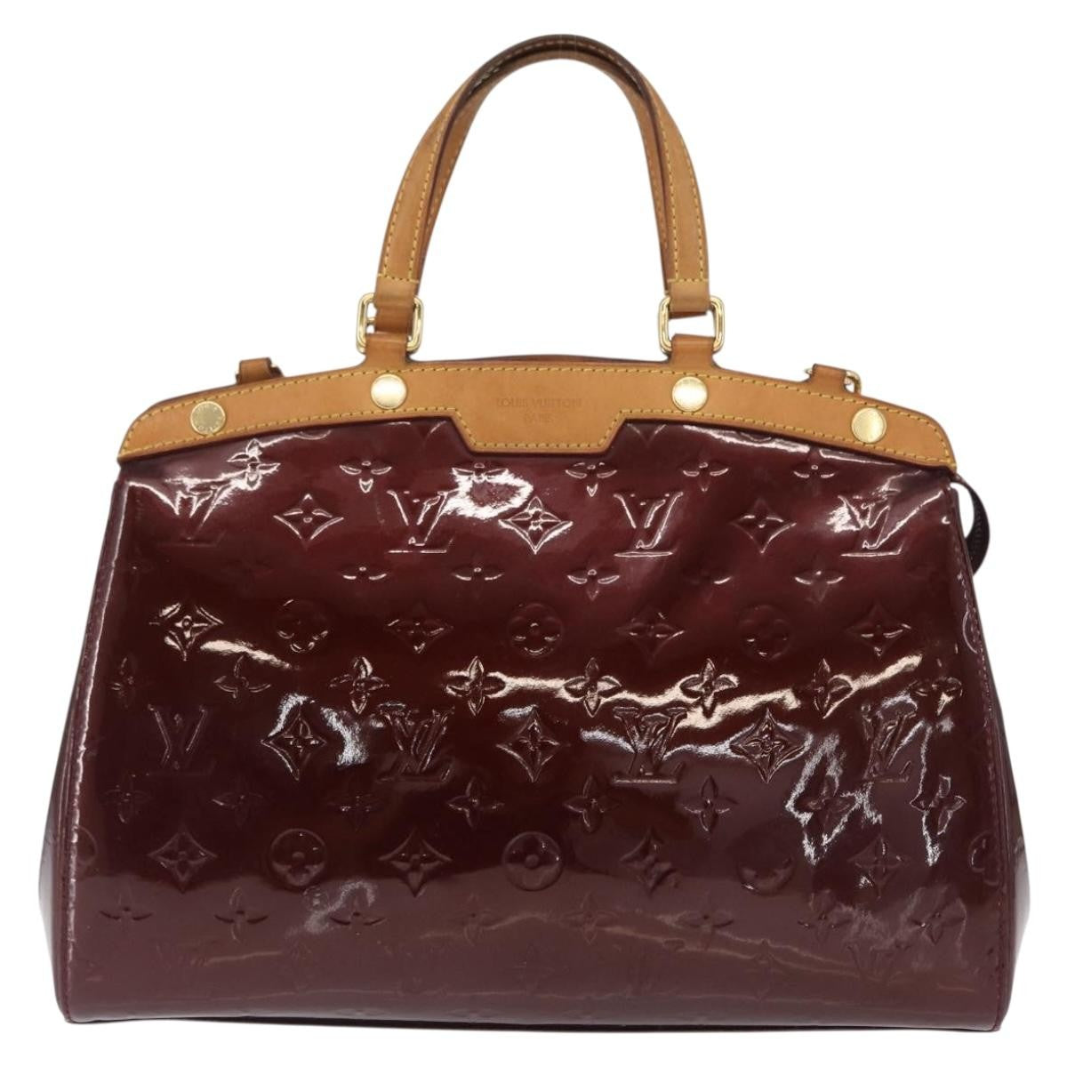 Louis Vuitton Brea Handbag Monogram Vernis Burgundy Patent_Leather Handbag (Authentic  )