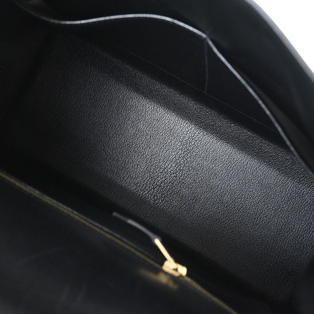 Hermes Kelly Handbag Black Box Calf With Gold Hardware Black Leather Handbag ( )