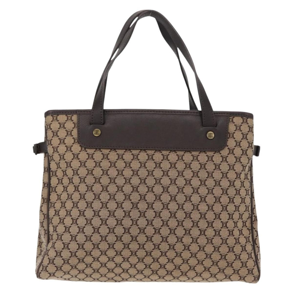 Celine Vintage Macadam Handbag Canvas Beige Canvas Handbag (Authentic  )