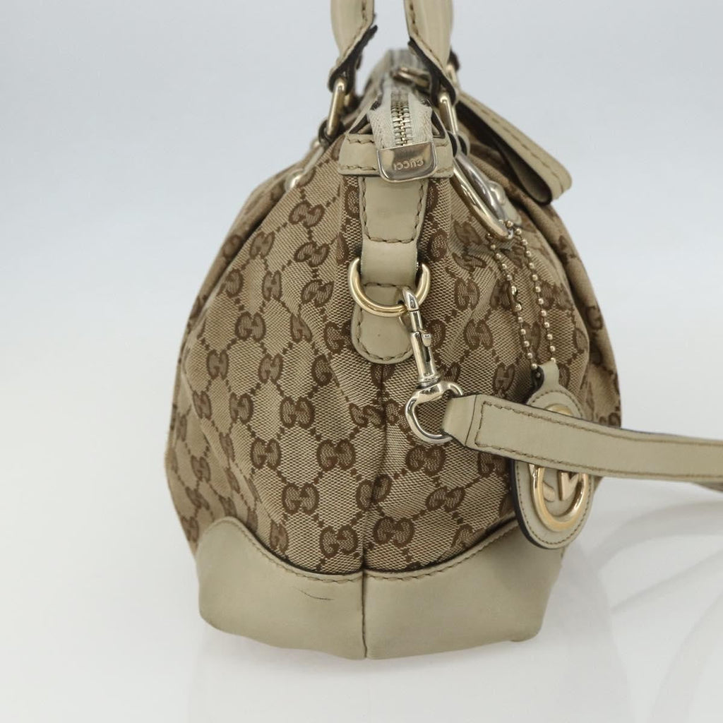 Gucci Sukey Top Handle Satchel Gg Coated Canvas Beige Canvas Handbag (Authentic  )