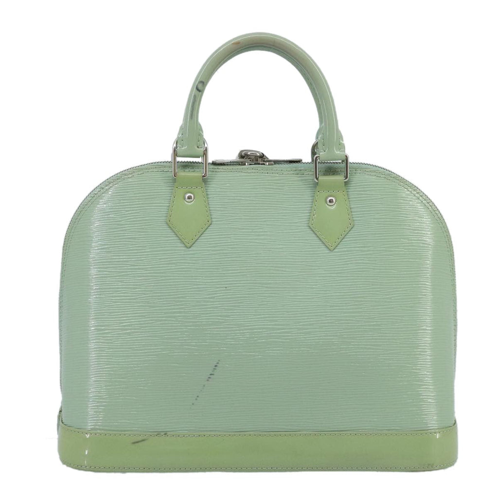 Louis Vuitton Alma Handbag Electric Epi Leather Green Patent_Leather Handbag (Authentic  )