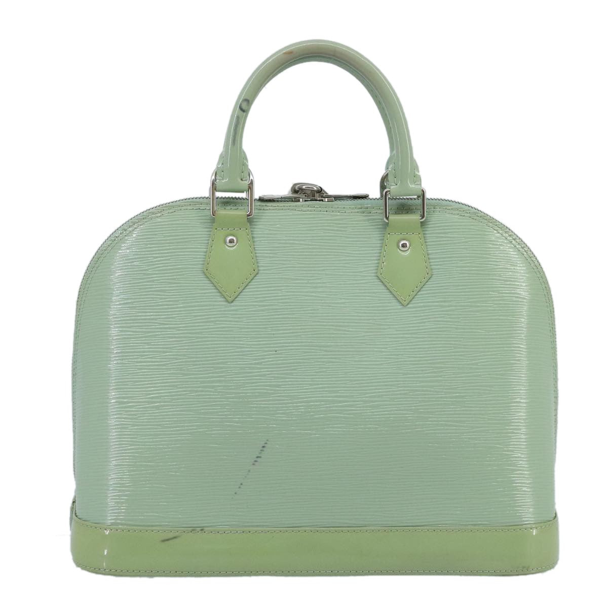Louis Vuitton Alma Handbag Electric Epi Leather Green Patent_Leather Handbag (Authentic  )