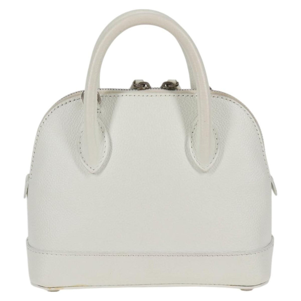 Balenciaga Logo Ville Bag Leather White Leather Handbag (Authentic  )