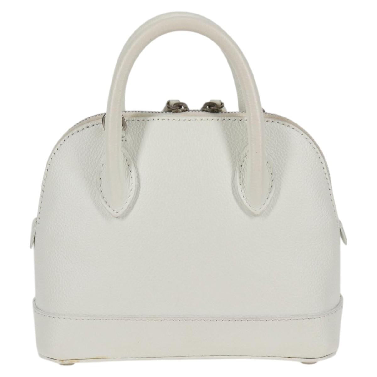 Balenciaga Logo Ville Bag Leather White Leather Handbag (Authentic  )