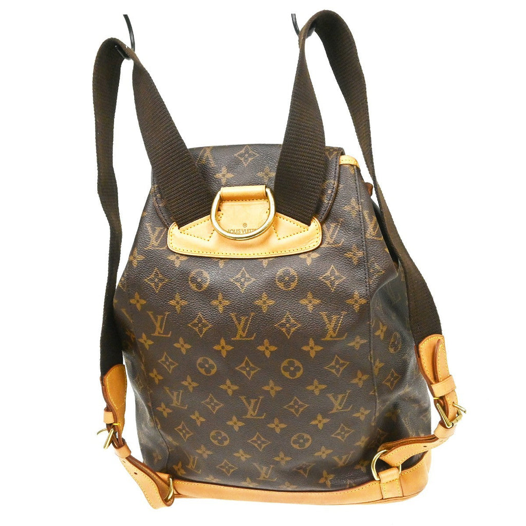 Louis Vuitton Vintage Montsouris Backpack Monogram Canvas Brown Canvas Backpack Bag ( )