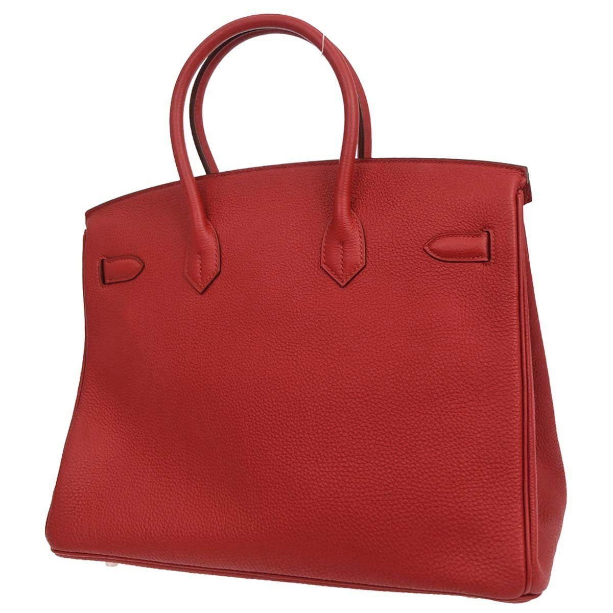 Hermes Birkin Handbag Red Togo With Palladium Hardware Red Leather Handbag ( )