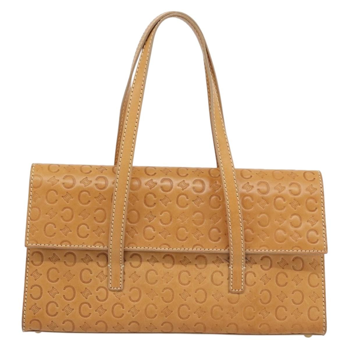 Celine C Macadam Handbag Canvas Beige Canvas Handbag ( )