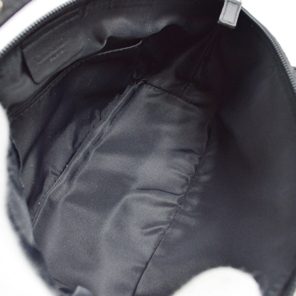 Christian Dior Vintage Trotter Handbag Canvas Black Canvas Handbag (Authentic  )