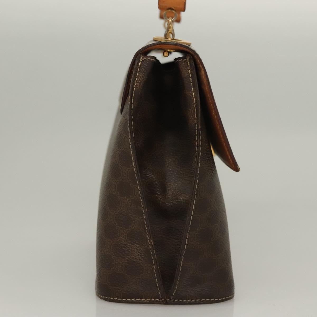 Celine Macadam Handbag Macadam With Leather Brown Canvas Handbag (Authentic  )