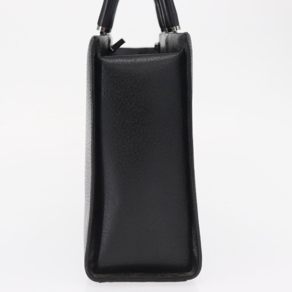 Gucci Vintage Bamboo Handle Bag Leather Black Leather Handbag (Authentic  )