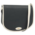 Bally Vintage Shoulder Bag Leather Navy Leather Handbag ( )