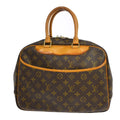 Louis Vuitton Deauville Handbag Monogram Canvas Brown Canvas Handbag ( )