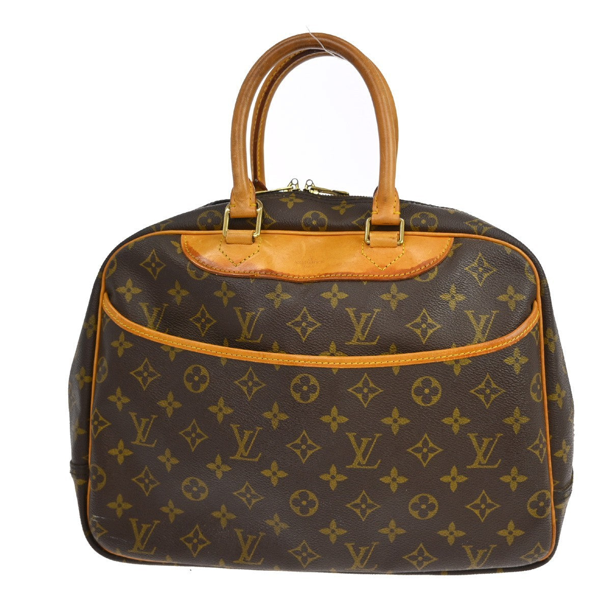 Louis Vuitton Deauville Handbag Monogram Canvas Brown Canvas Handbag ( )