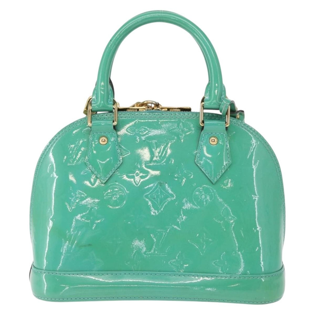 Louis Vuitton Alma Handbag Monogram Vernis Blue Patent_Leather Handbag (Authentic  )