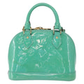 Louis Vuitton Alma Handbag Monogram Vernis Blue Patent_Leather Handbag (Authentic  )