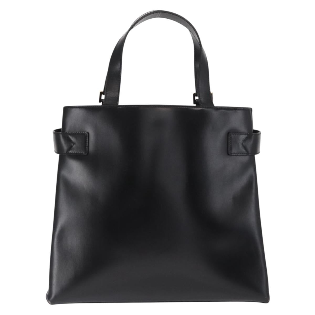 Gucci Vintage Handbag Leather Black Leather Handbag (Authentic  )