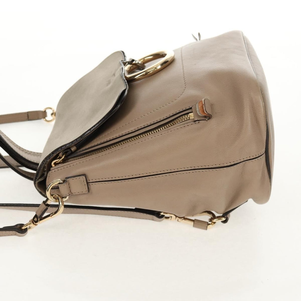Chloe Faye Backpack Leather And Suede Beige Suede Backpack Bag (Authentic  )